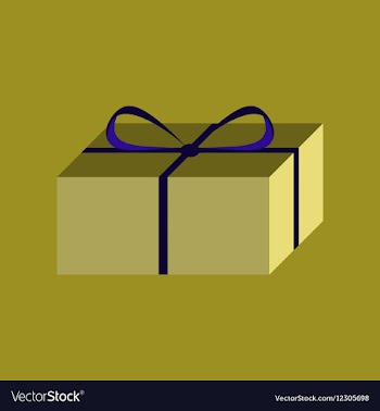 Flat on background of gift box vector image