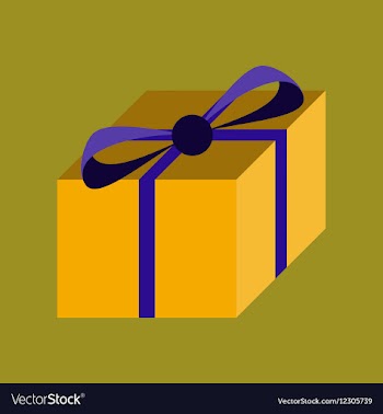 Flat on background of gift box vector image