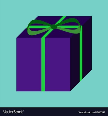 Flat on background of gift box vector image