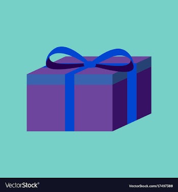 Flat on background of gift box vector image