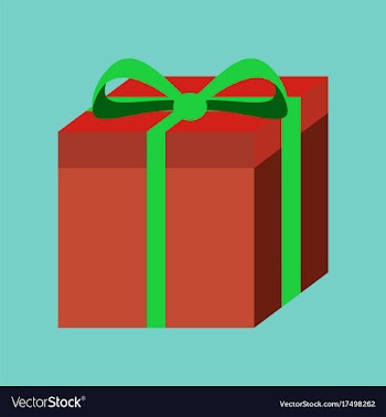 Flat on background of gift box vector image
