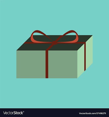 Flat on background of gift box vector image