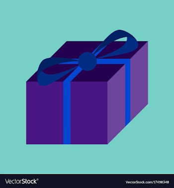 Flat on background of gift box vector image