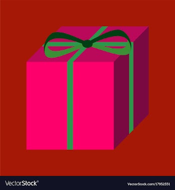 Flat on background of gift box vector image