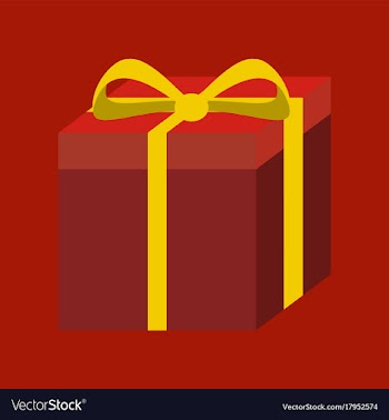 Flat on background of gift box vector image