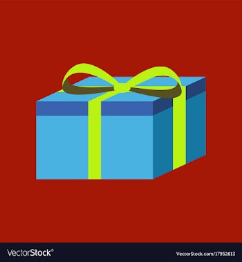 Flat on background of gift box vector image