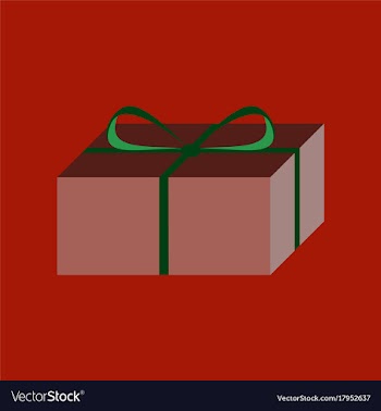 Flat on background of gift box vector image