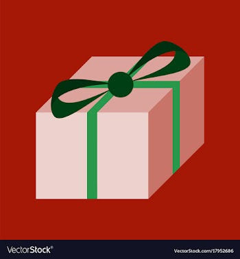 Flat on background of gift box vector image