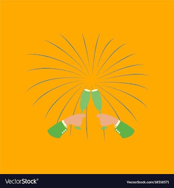 Flat on background of glasses champagne hands vector image