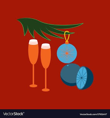 Flat on background of glasses champagne oranges vector image