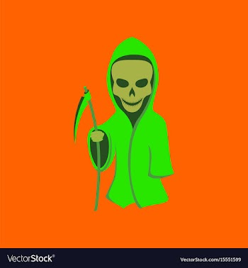 Flat on background of halloween death vector image