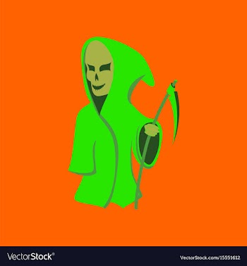 Flat on background of halloween death vector image