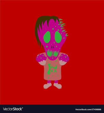 Flat on background of halloween monster vector image