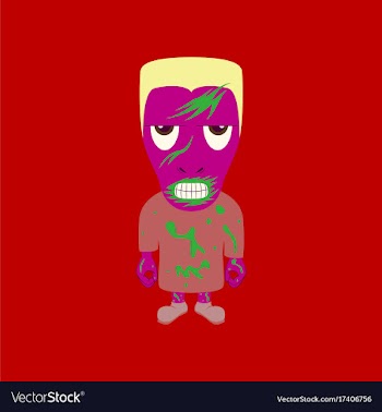 Flat on background of halloween monster vector image