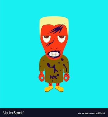 Flat on background of halloween monster vector image