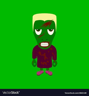 Flat on background of halloween monster vector image