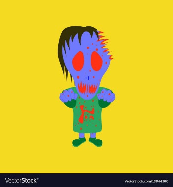 Flat on background of halloween monster vector image