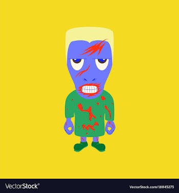 Flat on background of halloween monster vector image