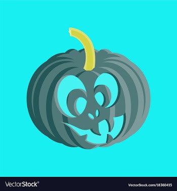 Flat on background of halloween pumpkin emotions vector image