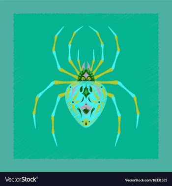 Flat on background of halloween spider vector image