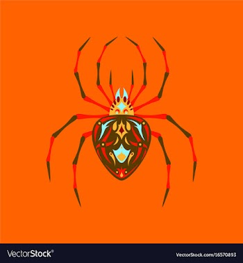 Flat on background of halloween spider vector image