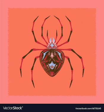 Flat on background of halloween spider vector image