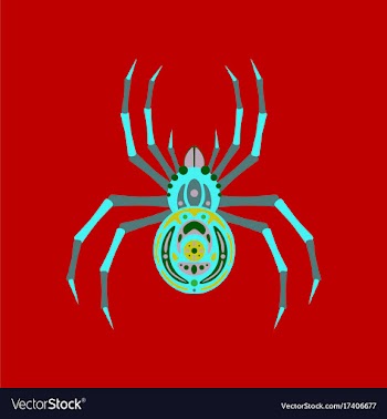 Flat on background of halloween spider vector image