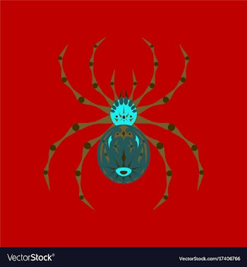 Flat on background of halloween spider vector image