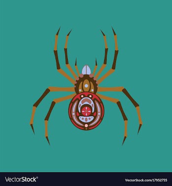 Flat on background of halloween spider vector image