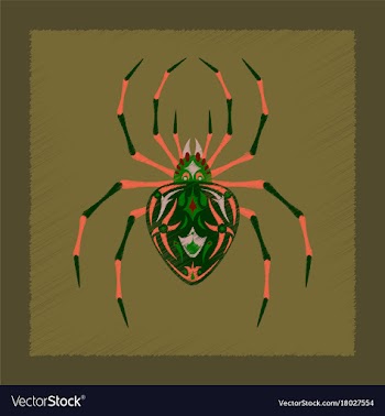Flat on background of halloween spider vector image