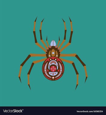 Flat on background of halloween spider vector image