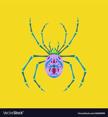 Flat on background of halloween spider vector image