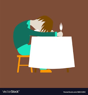 Flat on background of man sleeping at desk vector image
