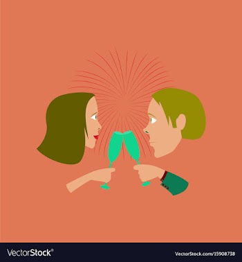 Flat on background of man woman vector image