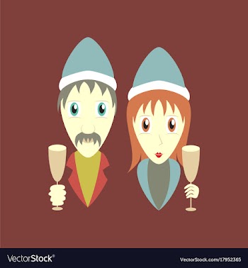 Flat on background of man woman wine glasses vector image