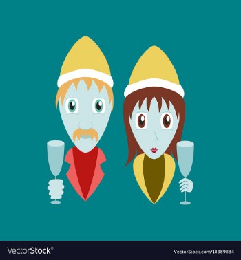 Flat on background of man woman wine glasses vector image