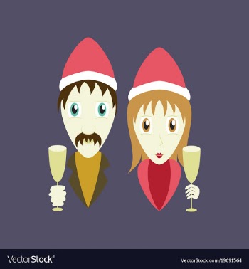 Flat on background of man woman wine glasses vector image