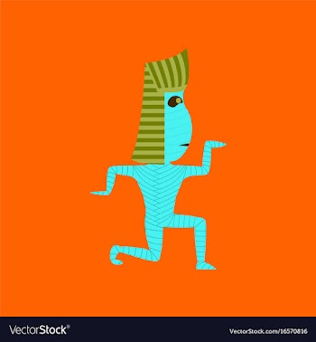 Flat on background of mummy halloween monster vector image