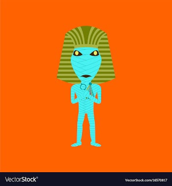 Flat on background of mummy halloween monster vector image