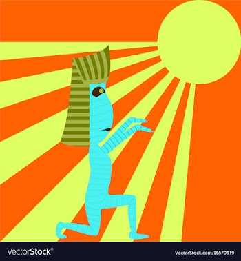 Flat on background of mummy halloween monster vector image
