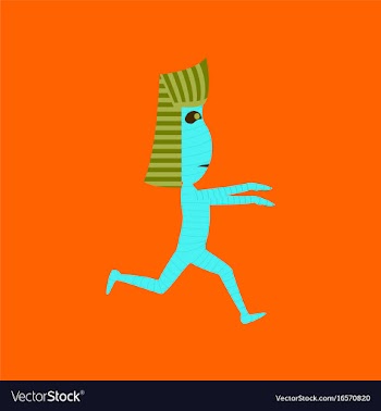 Flat on background of mummy halloween monster vector image