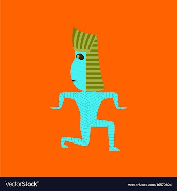 Flat on background of mummy halloween monster vector image