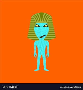 Flat on background of mummy halloween monster vector image