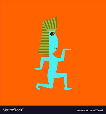 Flat on background of mummy halloween monster vector image