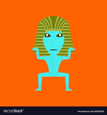 Flat on background of mummy halloween monster vector image