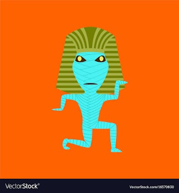 Flat on background of mummy halloween monster vector image