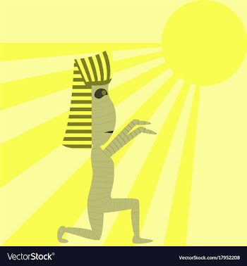 Flat on background of mummy halloween monster vector image