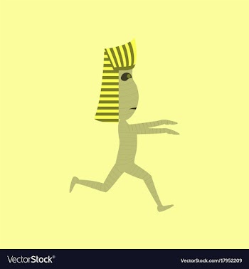 Flat on background of mummy halloween monster vector image