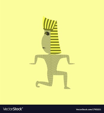 Flat on background of mummy halloween monster vector image