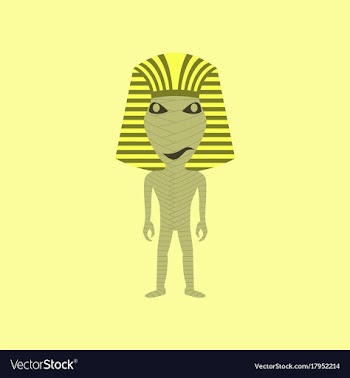 Flat on background of mummy halloween monster vector image